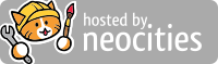 the neocities logo with text 'hosted by neocities'